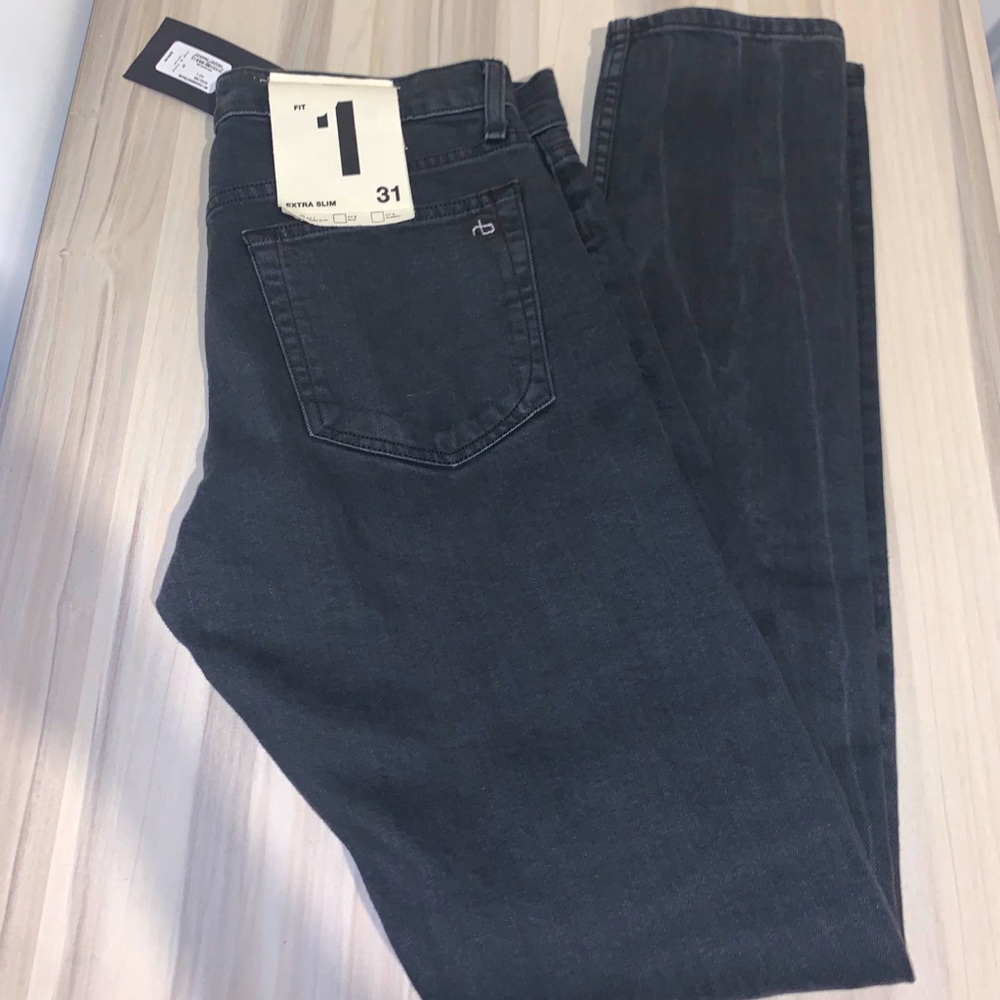 RAG AND BONE EXTRA SKINNY JEANS CHARCOAL